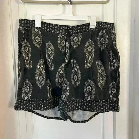 Knox Rose High-Rise Relaxed Fit Pull-On Shorts Black Paisley size XXL - Picture 5 of 10